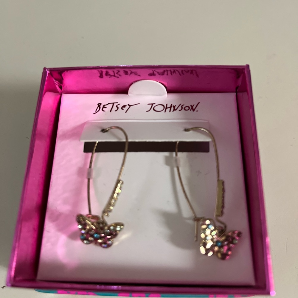 Betsey Johnson Multicolor Butterfly Earrings